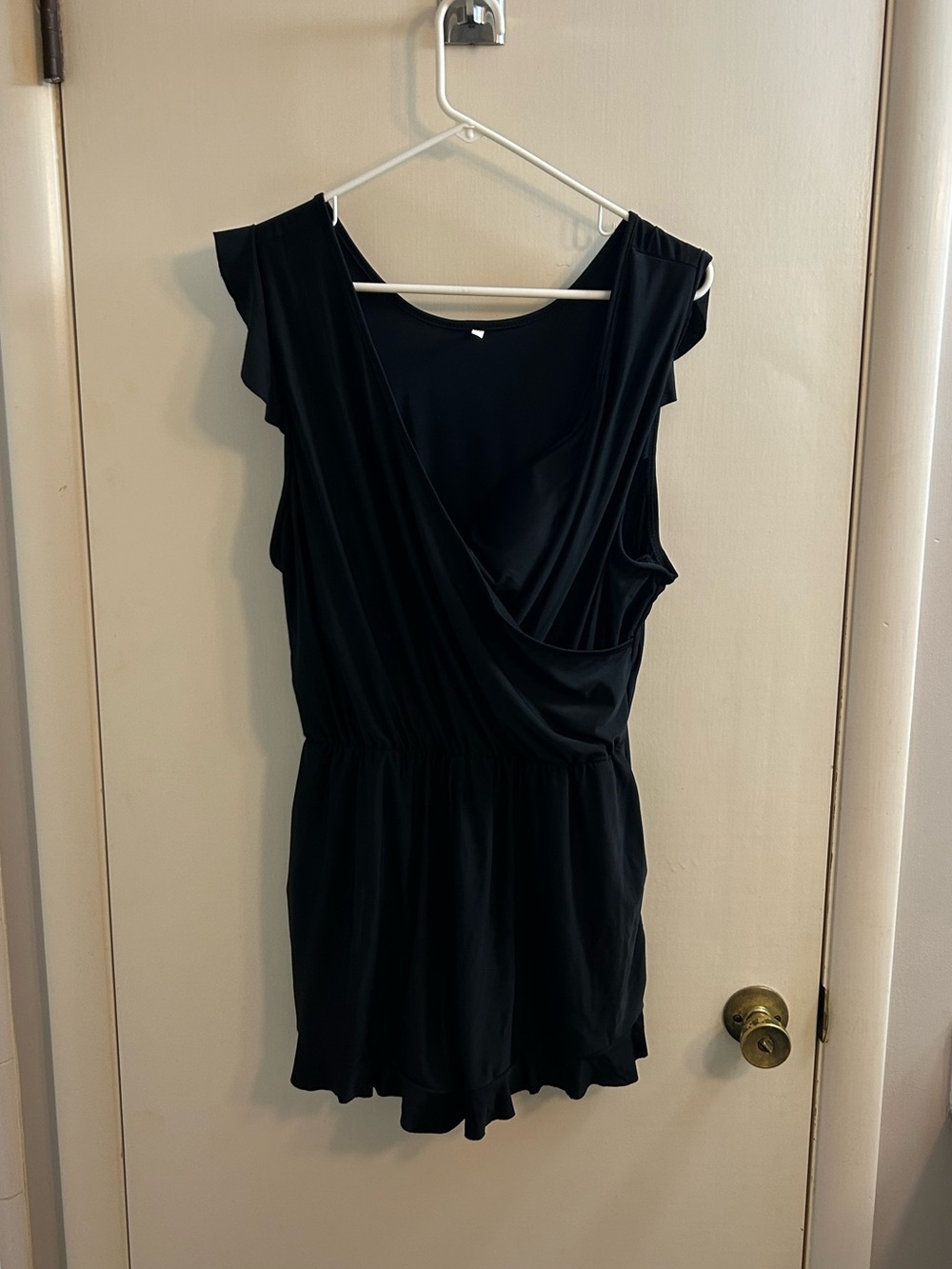 Sleek Black Women's One-Piece Swim Romper